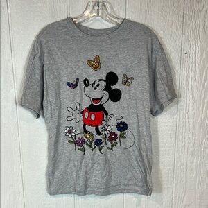 Disney Gray and Red Short Sleeve Tee